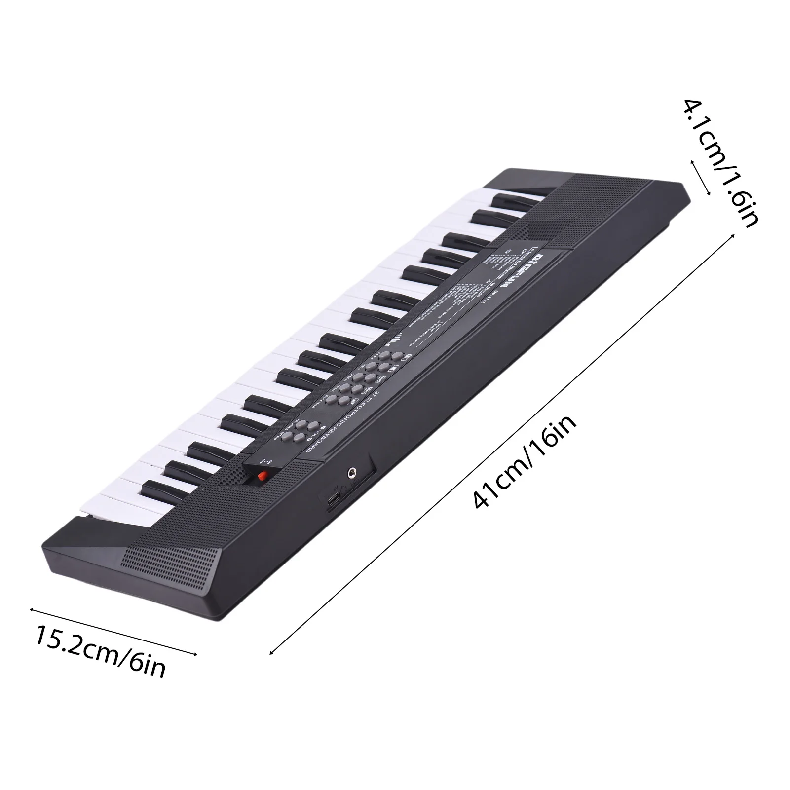 37 Key Electronic Keyboard Piano 4 Tones 4 Rhythms 10 Demos 5 Percussions Single Speaker Musical Instrument with Microphone