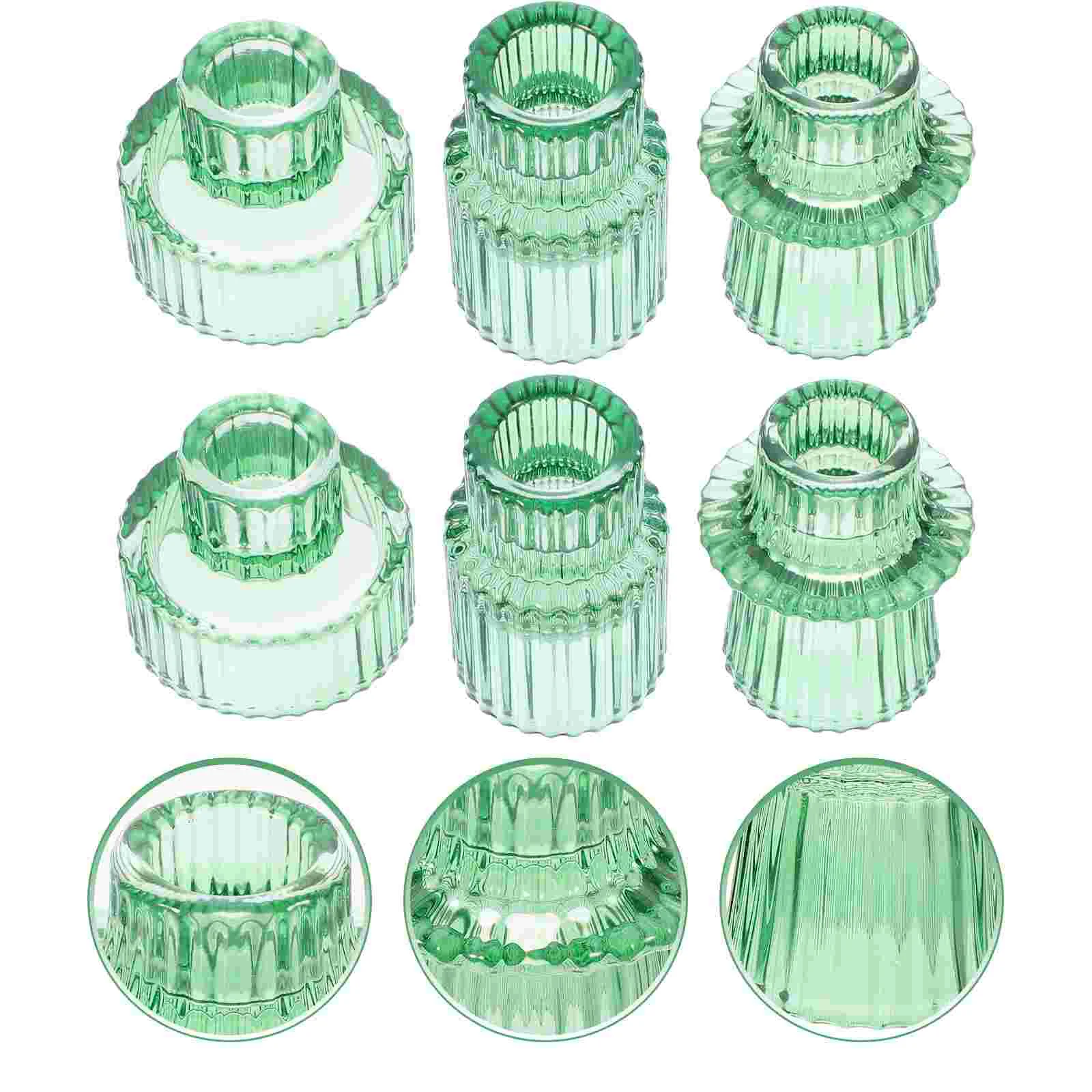 

6 Pcs Glass Pillar Holder Home Decor Pearl Cotton Stick Table Centerpiece