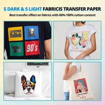 HTVRONT 52 Pcs Heat Press Supplies Accessories for Beginners Cricut Clothing T-shirt Printing DIY Include HTV Sublimation Paper 4
