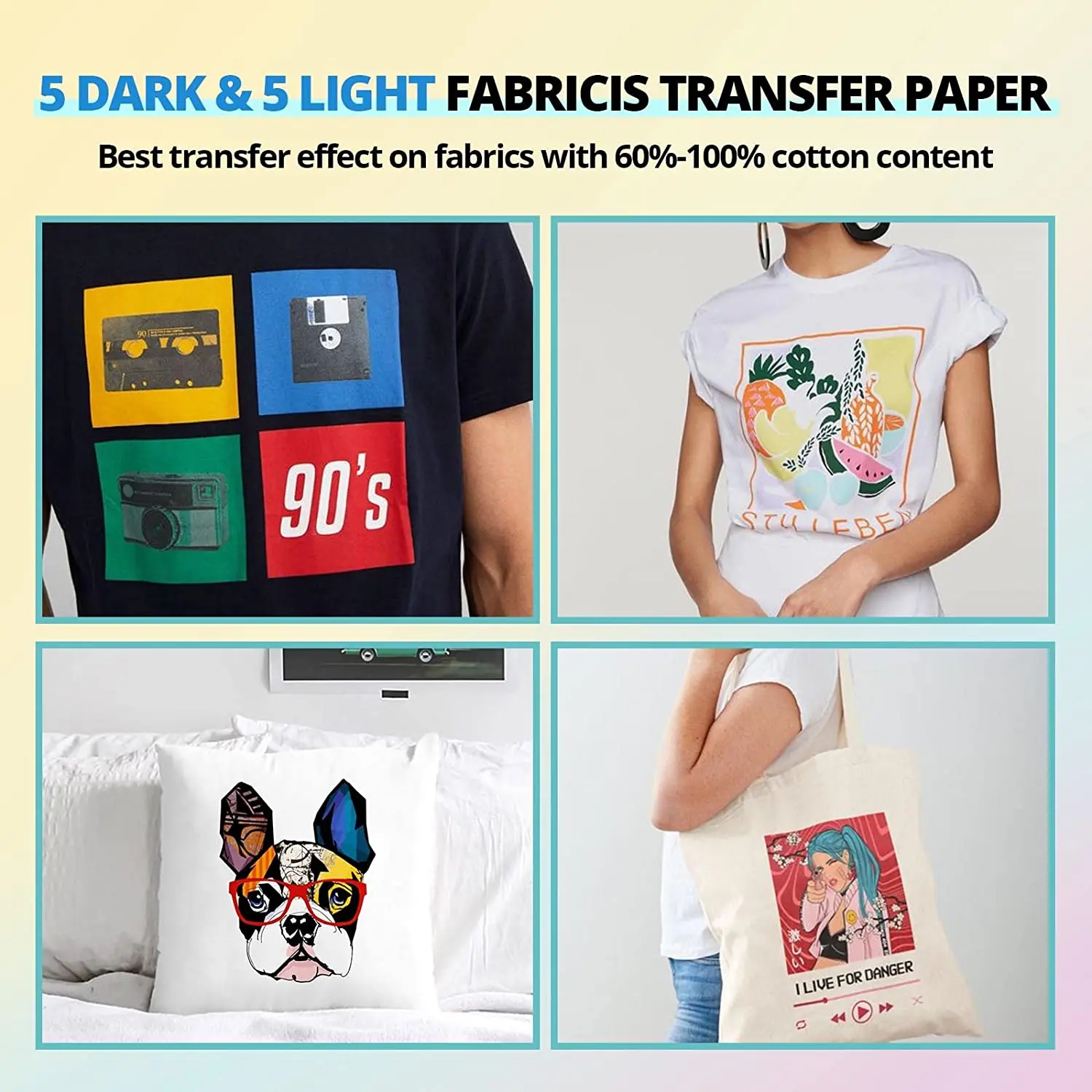 HTVRONT 52pcs Heat Press Accessories for Beginners Cricut Clothing T-shirt Printing DIY HTV Sublimation Paper Pad Kits 4