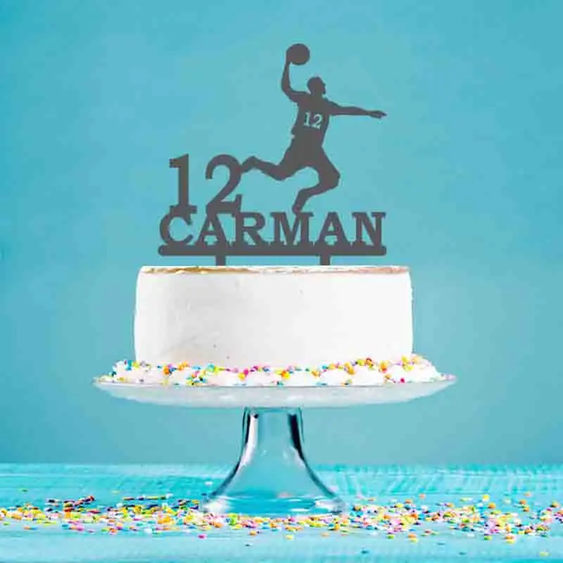 

Personalized Handball Cake Topper Custom Name Age Man Playing Handball Silhouettes For Handball Player Birthday Party Decoration