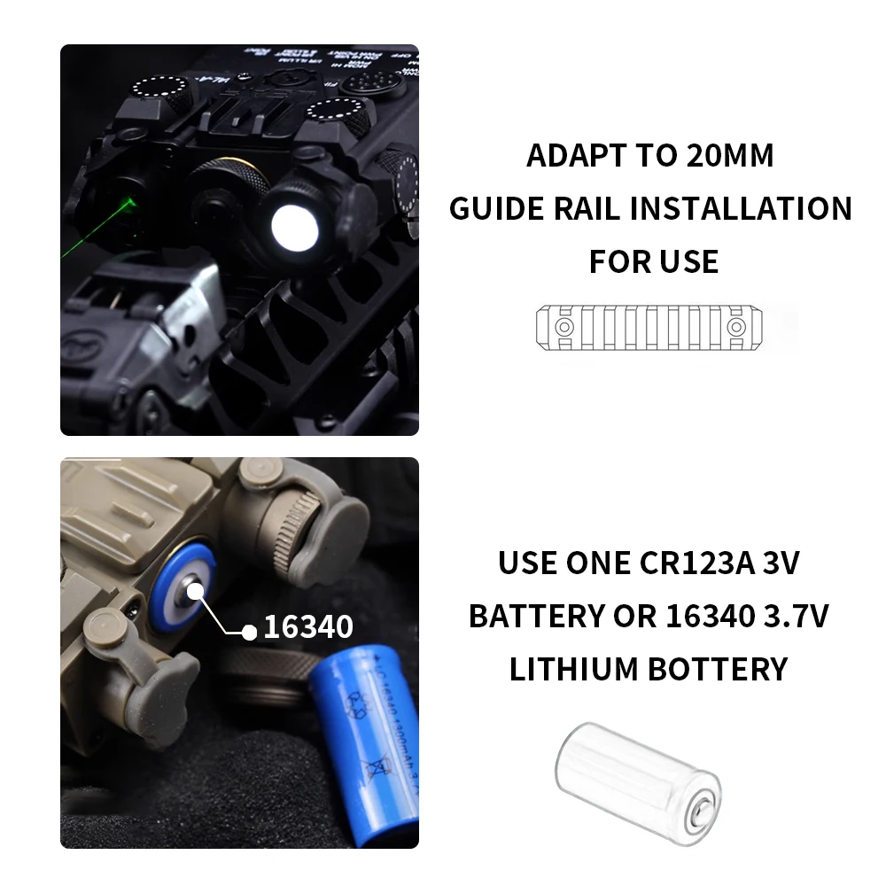 DBAL A2 Rot Grün Dot Laser Surefi M300 M600 Taschenlampe Druck Jagd Airsoft Licht Für 20mm Schiene AXON Ratte Schwanz set – Detail 12