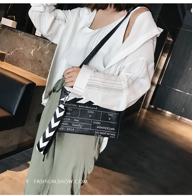 Lustige Filmrequisiten-Design Damen Schultertaschen Design Buchstaben Clutch-Tasche Niedliche PU-Leder Umhängetasche Damen Kleine Geldbörsen – Detail 13