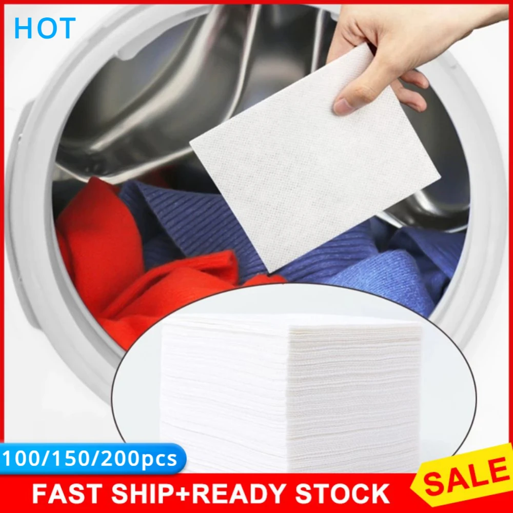 Color Absorbing Paper Laundry Dyed Leaf Clothing Decolorizing Cloth in Washing Machine Personal Care For Cleaning 100/200PCS laundry cloth,laundry color catcher sheets,laundry sheets