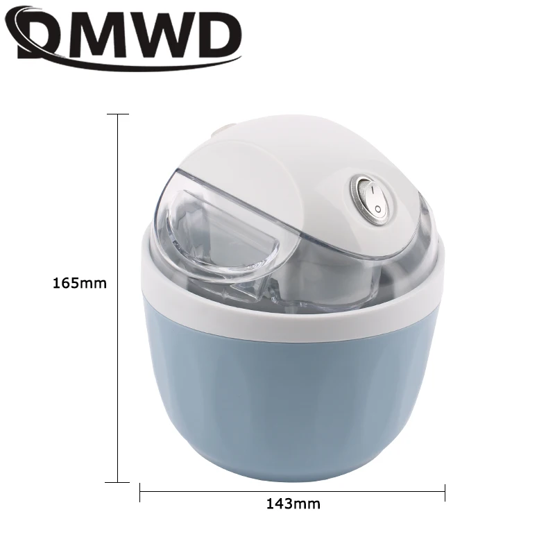 DMWD MINI Automatic DIY Ice Cream Maker Milkshake Icecream Machine Cool Fruit Dessert Sorbet Freezer Milkshake Blender 500ml
