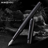 HERO Black Forest Metal Fountain Pen Titanium Black Extra Fine Nib Beautiful Tree Texture Excellent Writing Gift Pen 1