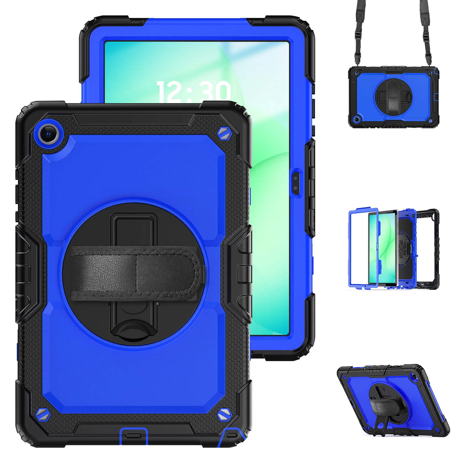 Durable Shockproof Tablet Case with Hand & Shoulder Straps - Kids Safe Cover