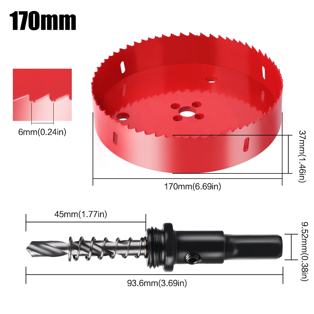 Bi-Metal Hole Saw HSS Drill Bit for Versatile Cutting (15-200mm)