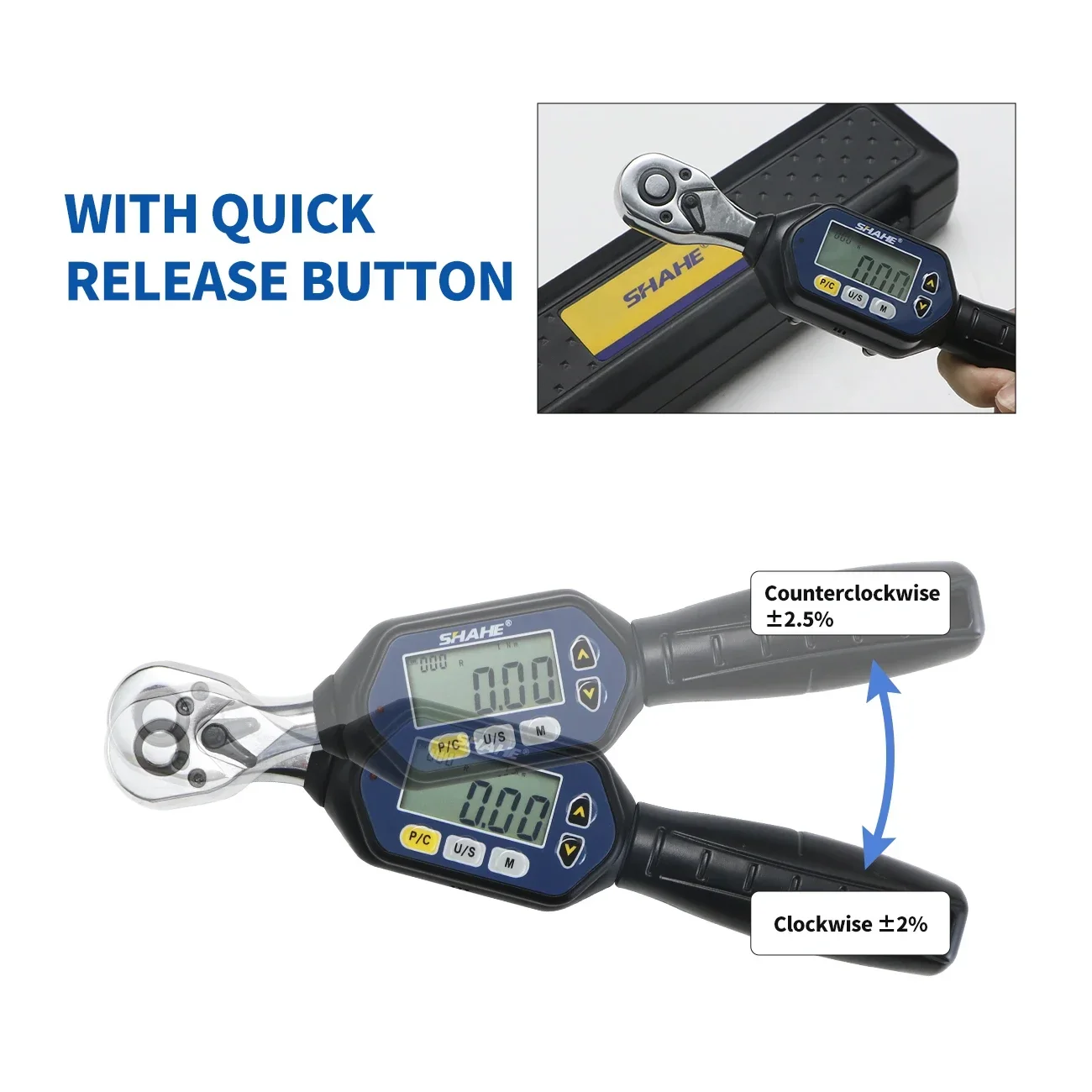 Shahe MINI Digital Torque Wrench 1/4‘’ 3/8‘’ 1/2‘’ Professional Bike Car Repair Adjustable Torque Wrench Hand Tools 3