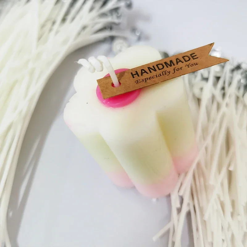 Description Picture 5 of itemWaxed Cotton Candle Wicks Set with Stand Original Smokeless Candle Wicks Soy Oil Wax Core Woven Making Candles Supplies