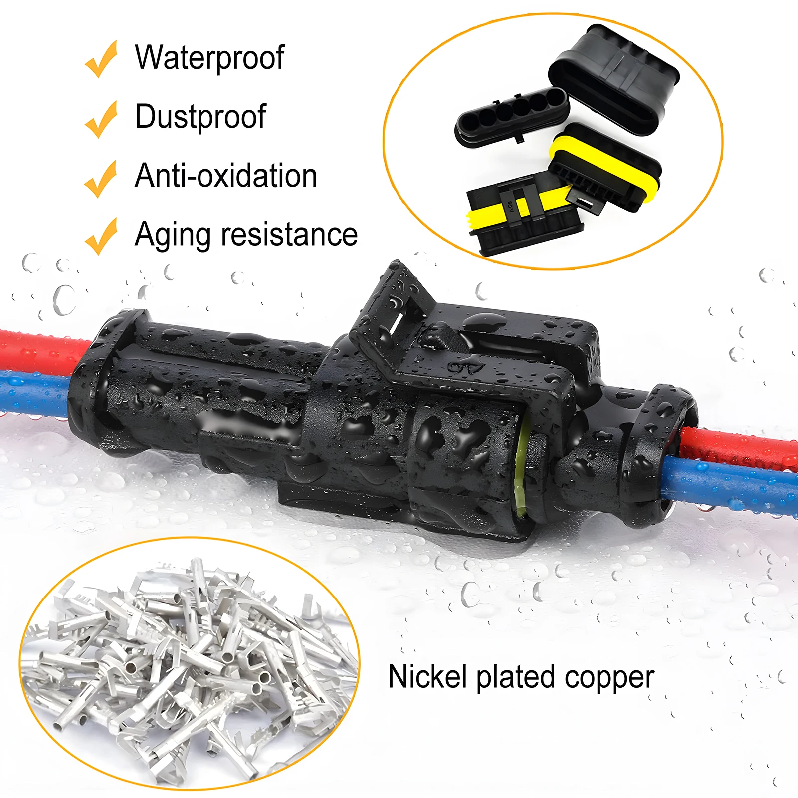1/4/8Set AMP Automotive Wire Connector Plug For Car Motorcycle