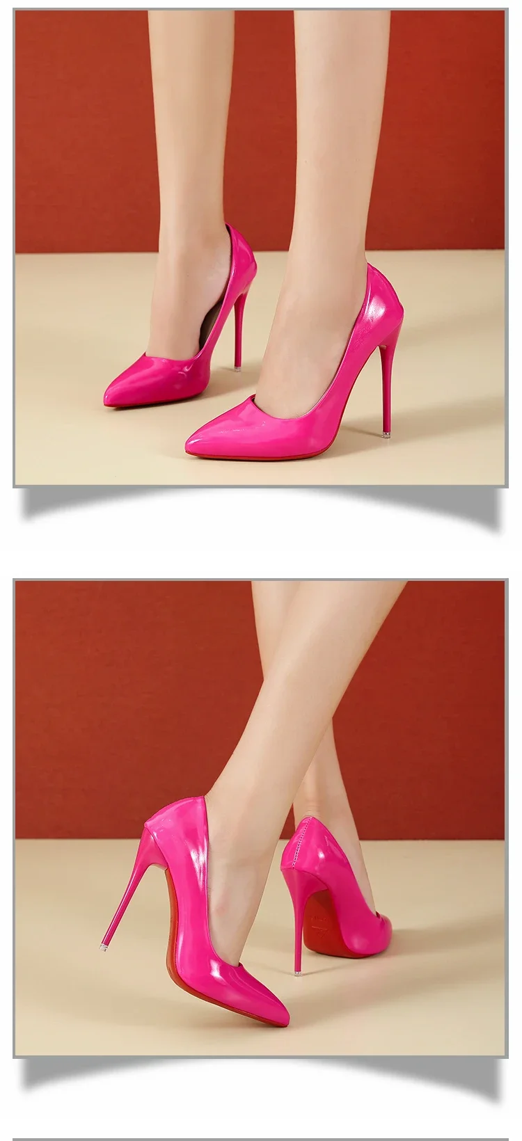 Scarpe da donna Tacchi alti rossi Décolleté sexy a punta