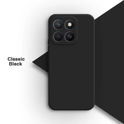 Elegant Soft Silicone Phone Case with Lens Protection and Sleek Design for Honor X8C (Classic Black)