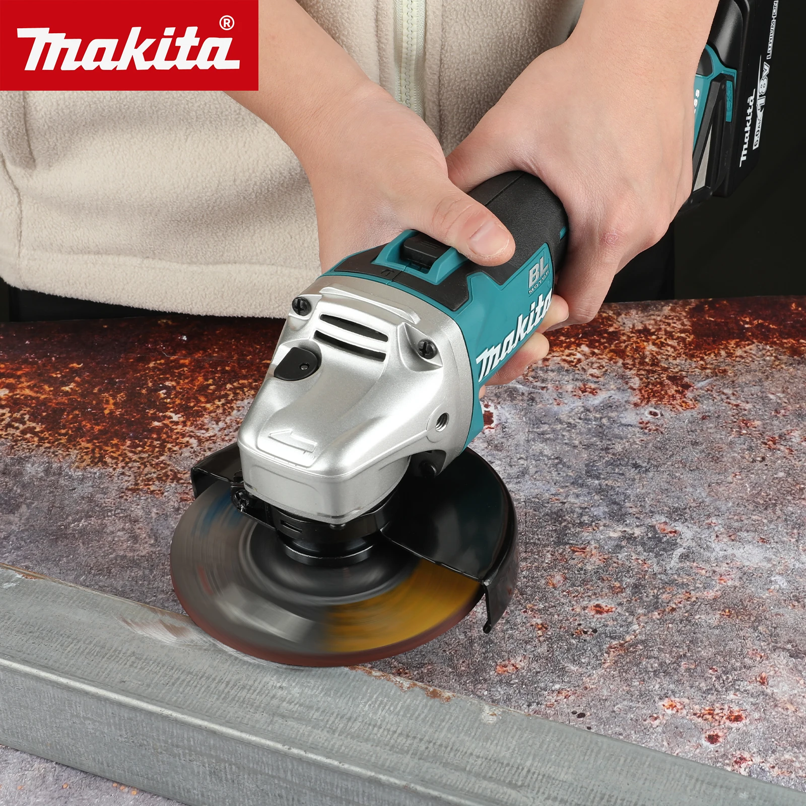 Angle Grinder Electric 125MM Cordless Brushless Variable Speed For Makita 18V Battery