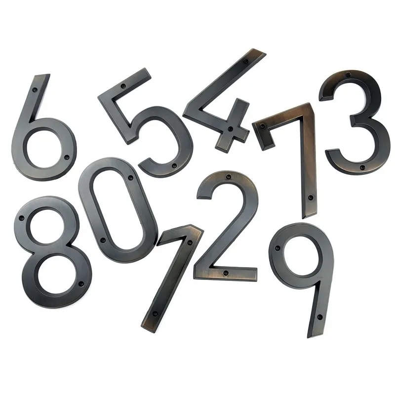 Metal House Number Outdoor 6 inch Aged Bronze Apartment Door Number Mailbox Address Sign #0-9 With Screws 1pc