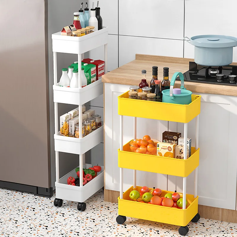 

Removable multi-layer shelves in the bathroom floor mounted trolleys wash tables bathrooms accessories kitchens storage shelves