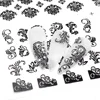 1PCS Black White Nail Stickers Flower Leaf Necklace 3D Sliders Decal Gel Polish Sticker DIY Design Manicure Tips HBJY373-384 2