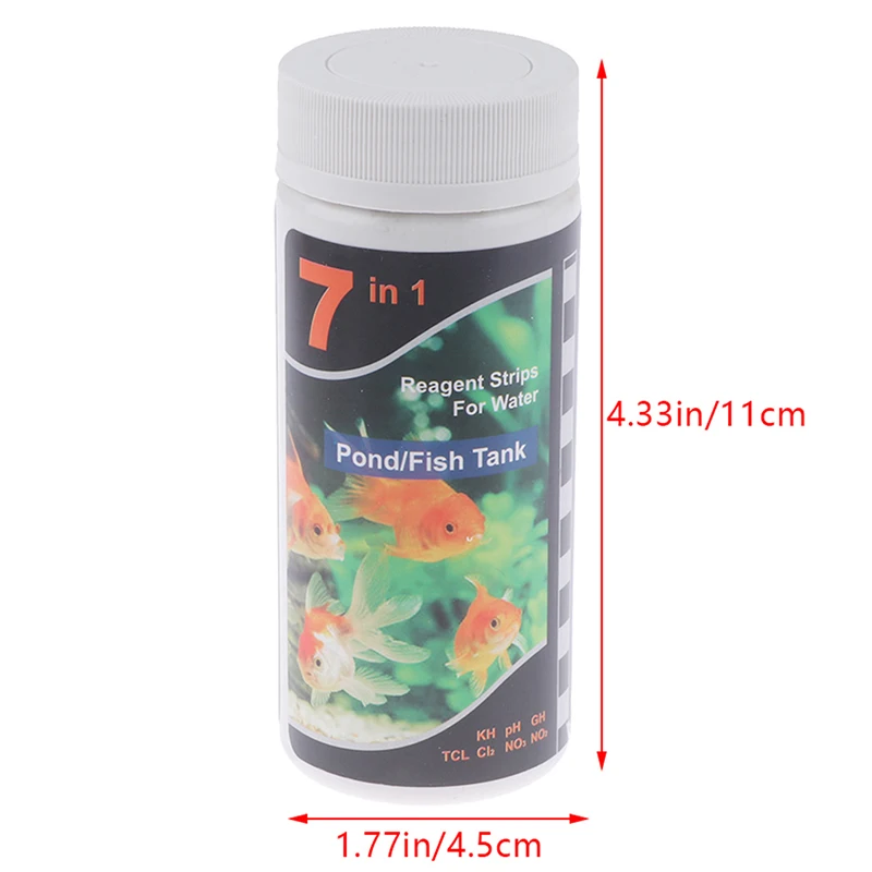 Aquarium Test Strips 1Pc 7in1 Aquarium Testing Kit for Freshwater Saltwater Pond Test Strips for Fish Tank Testing For Fresh Salt Water 11.0*4.5cm