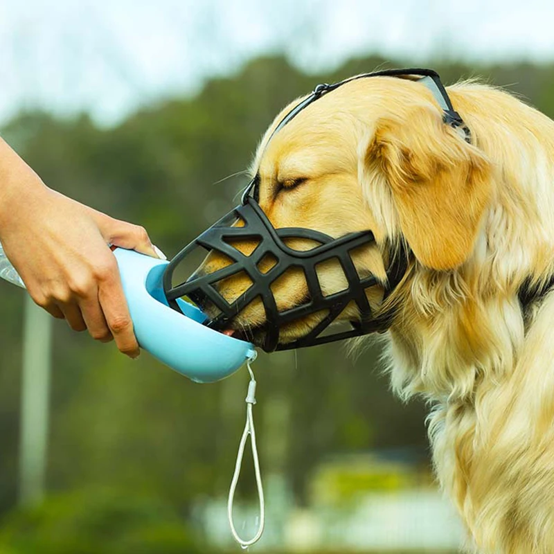 HOOPET Dog Reflective Mask Adjustable Dog Muzzle Soft Silicone Breathable Anti Biting Muzzle for Dogs Labrador Golden Retriever