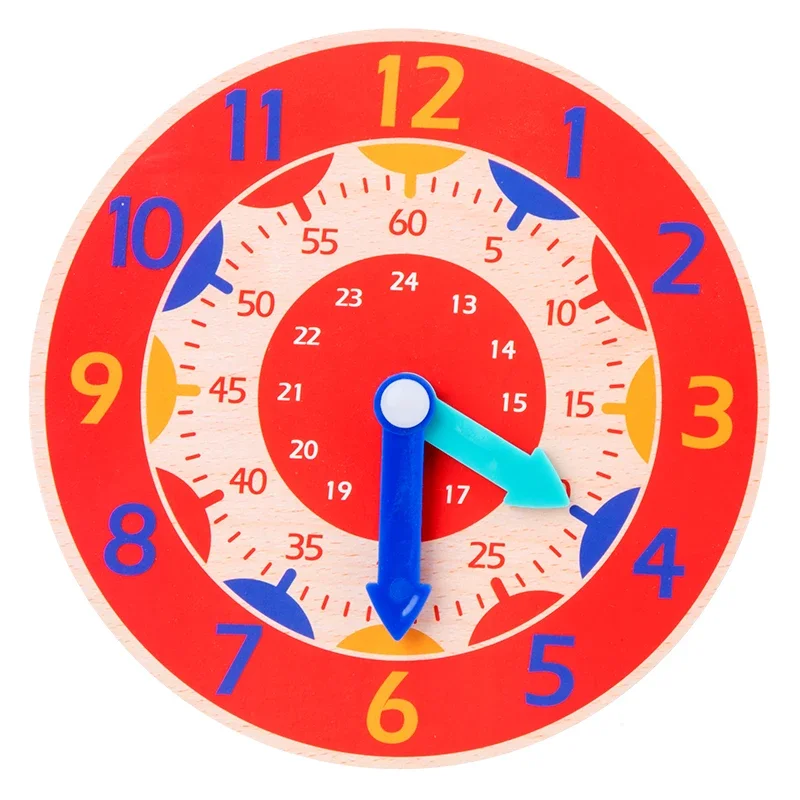 Kids Montessori Wooden Clock Toys Time Learning Teaching Aids Educational Toys For Children Primary School Clever Board Toy 3