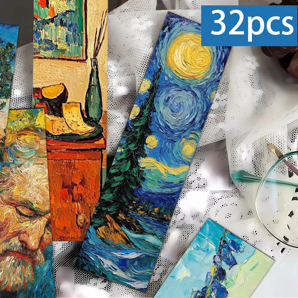 Van Gogh Oil Painting Series - Set of 32 Artistic Bookmarks for Teachers, Readers, and Art Enthusiasts