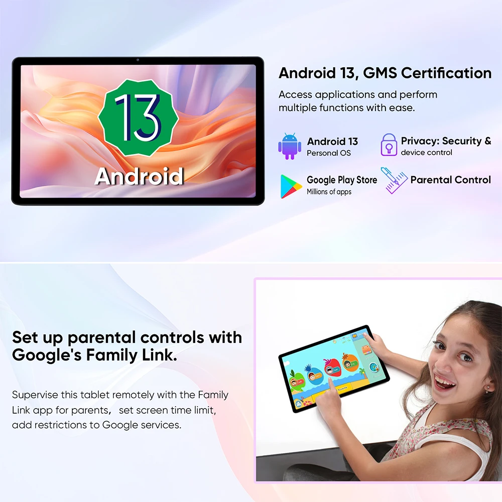 weelikeit Android 13 Tablet MTK 8183 8-core 11" 2K FHD Incell Display 6GB RAM 128GB ROM Type-C 7000mAh WiFi GPS 2024 Tablets Kid 5
