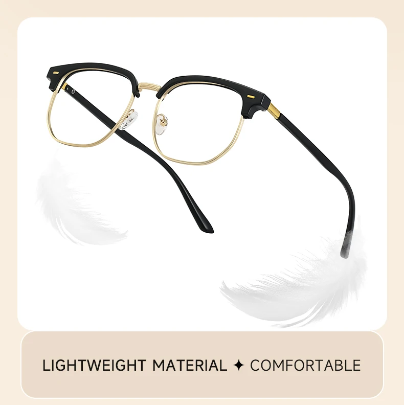 BEAU FIVE Photochrome Anti-Blaulicht-Brille, modische Unisex-Brille mit quadratischem Rahmen, UV400, Computer- und Handybrille F109 – Detail 6