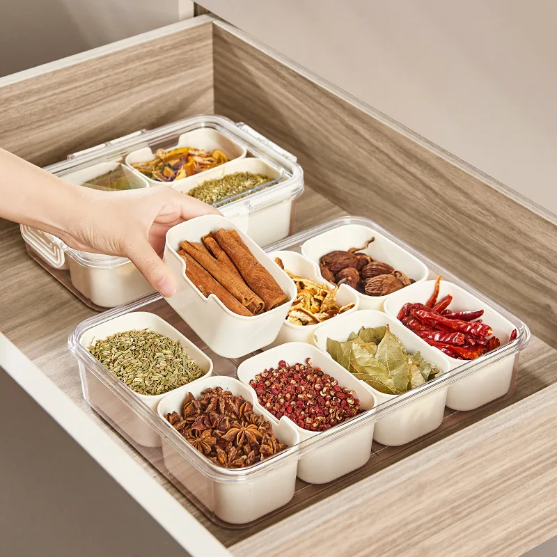 

Portable Split Seasoning Box, Spice Storage Box, Kitchen Chili Seasoning Box, Sealed Pepper Octagonal Cinnamon Packaging Box