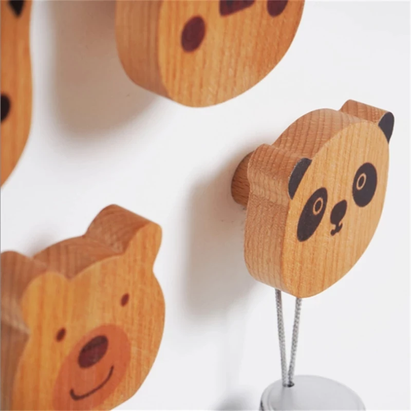6 ganci appendiabiti in legno a forma di animale, decorazione per la