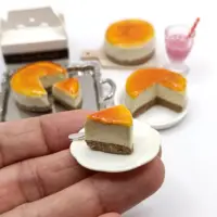 NEW 1PCS 1/6 Scale Dollhouse Miniature Cheese Cake Pretend Food Mini Cake for Blyth OB11 BJD Dolls Toys Accessories 1