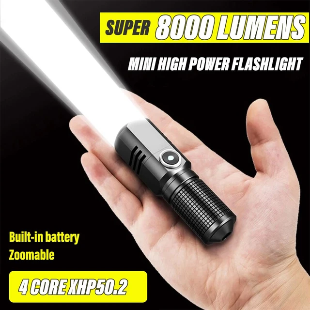 MINI linterna LED súper brillante XHP50, antorcha USB recargable, Zoom,  linterna de pesca potente, 3 modos