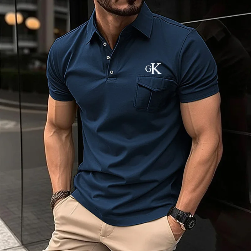 

Men's high-end Europe and the United States New Spring and Summer Short-sleeved Fashion T-shirt Casual Breathable POIO Shirt