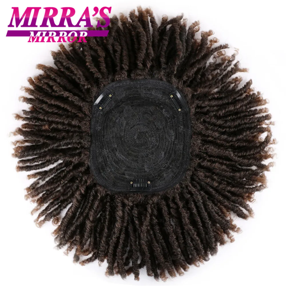 Dreadlock Hair Topper Half Wigs for Women with Clips Synthetic Braided Short Dreadlocks Toupee Afro Wig for Thinning Hair
