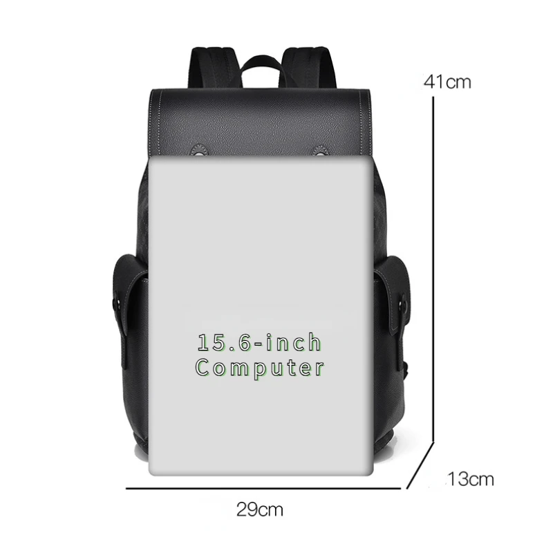 New 15.6-inch men's backpack Leisure printed textured business computer laptop Fashion high-capacity bags for women