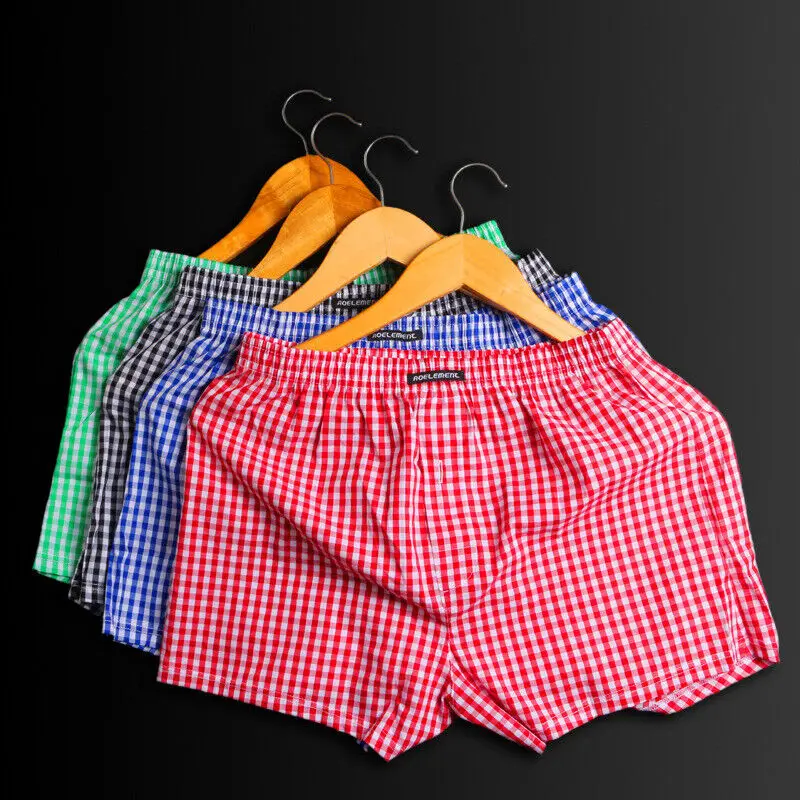 

Men's Plaid Arrow Pants Cotton Boxer Shorts Breathable Loose Fit Sexy Underwear Calsoncillos Para Bikini Hombre Men's Panties