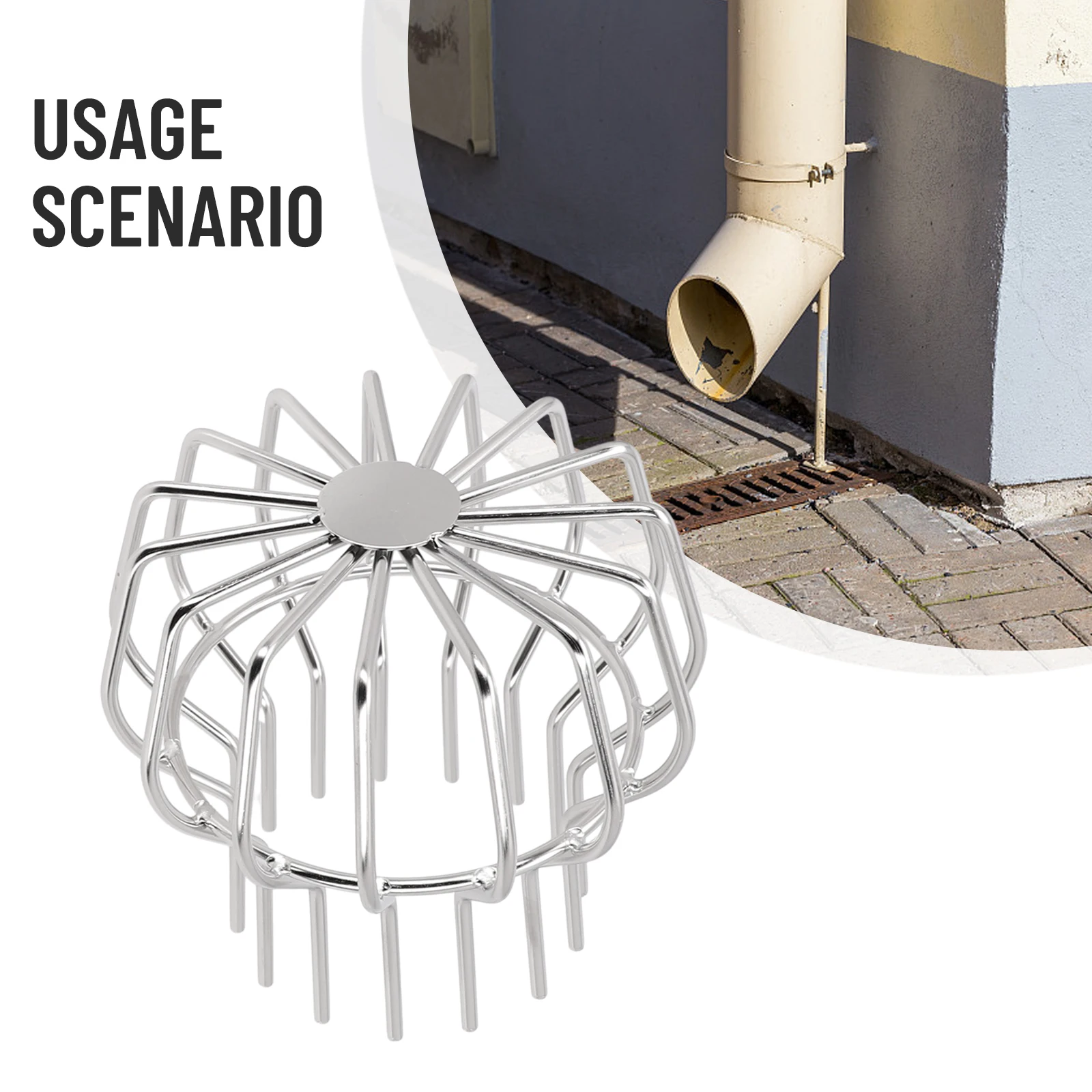 Stainless Steel Roof Drain Drainage Ditch Anti-Blocking Mesh Cover Rain Pipe Cap Balcony Drainage Cover Gutter Guard Strainer