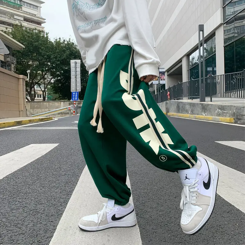 Summer Thin Casual Sports Pants Men's plus Size Loose Fit Spring Autumn Trendy Brand Large Waist Elastic Comfortable Cotton