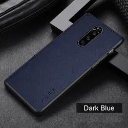 Luxurious Cross Pattern Leather Phone Case for Xperia XZ4 (Blue)