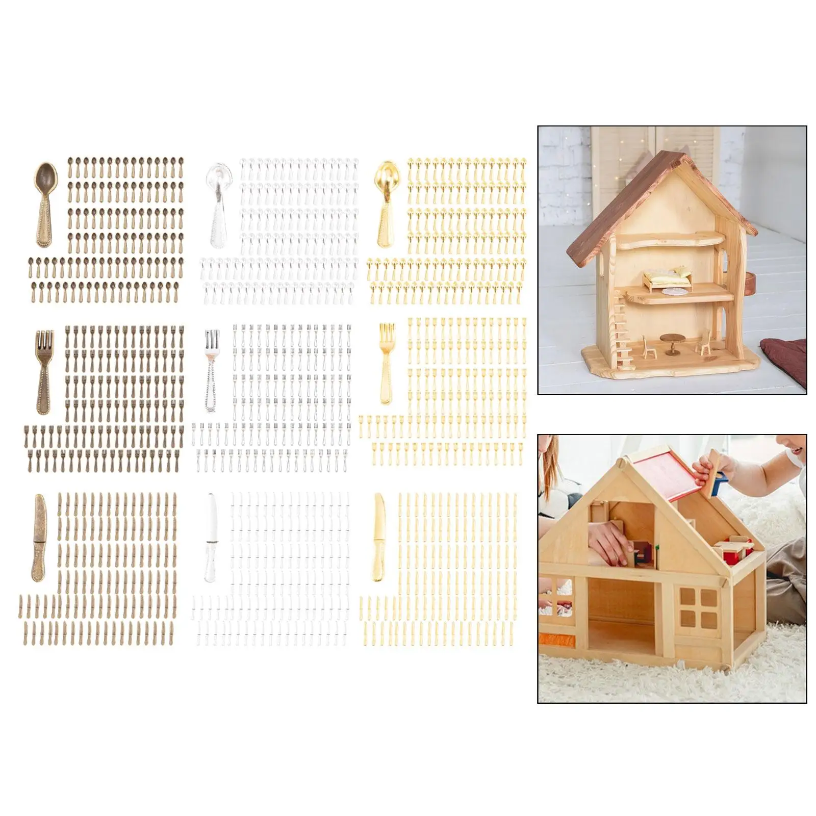 100x 1/12 Dollhouse Tableware Dollhouse Tableware for Toddlers Children Boy