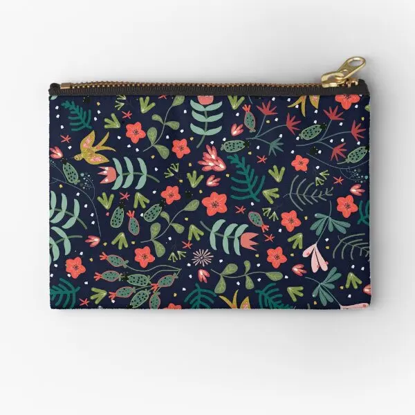 

Flying Around In The Garden Zipper Pouches Cosmetic Money Storage Small Bag Women Panties Coin Key Underwear Wallet Pocket