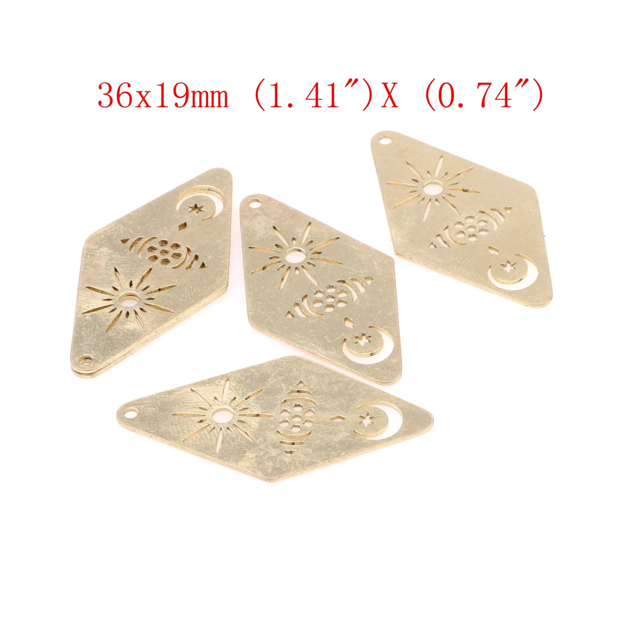 Roh gehämmerte Messing-Charms, Geometrie-Stecker, Zubehör für DIY-Ohrringe, Halskette, Armband, DIY-Herstellung, Schmuckzubehör – Detail 20