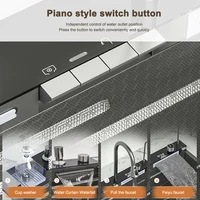 MultiFunction Waterfall Wash Vegetables Basin Stainless Steel Large Single Slot With Smart Digital Display Faucet Kitchen Sink 5
