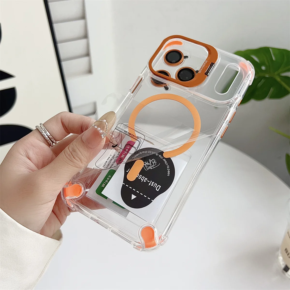 Magnetic Clear Phone Case with Magsafe Compatibility and Lens Protector