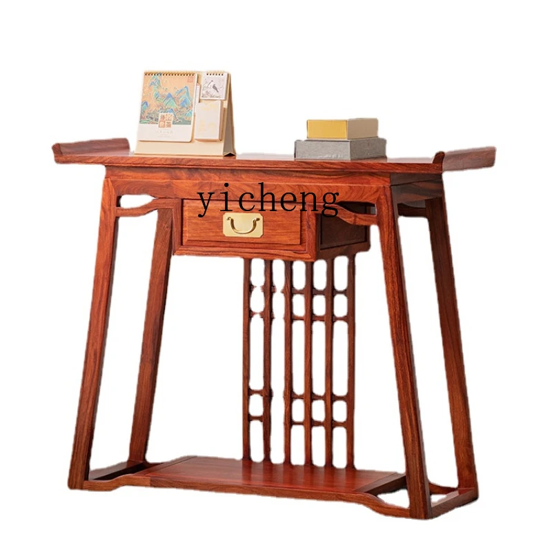 

Yx Yiming World Pterocarpus Erinaceus Poir. New Chinese Style Rosewood Altar a Long Narrow Table