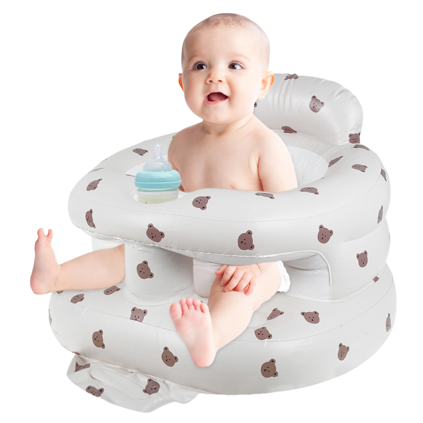 Baby Inflatable Seat Built in Air Pump Baby Chair Breathable Inflatable Sofa Portable Blow Up Infant Chair Seat
