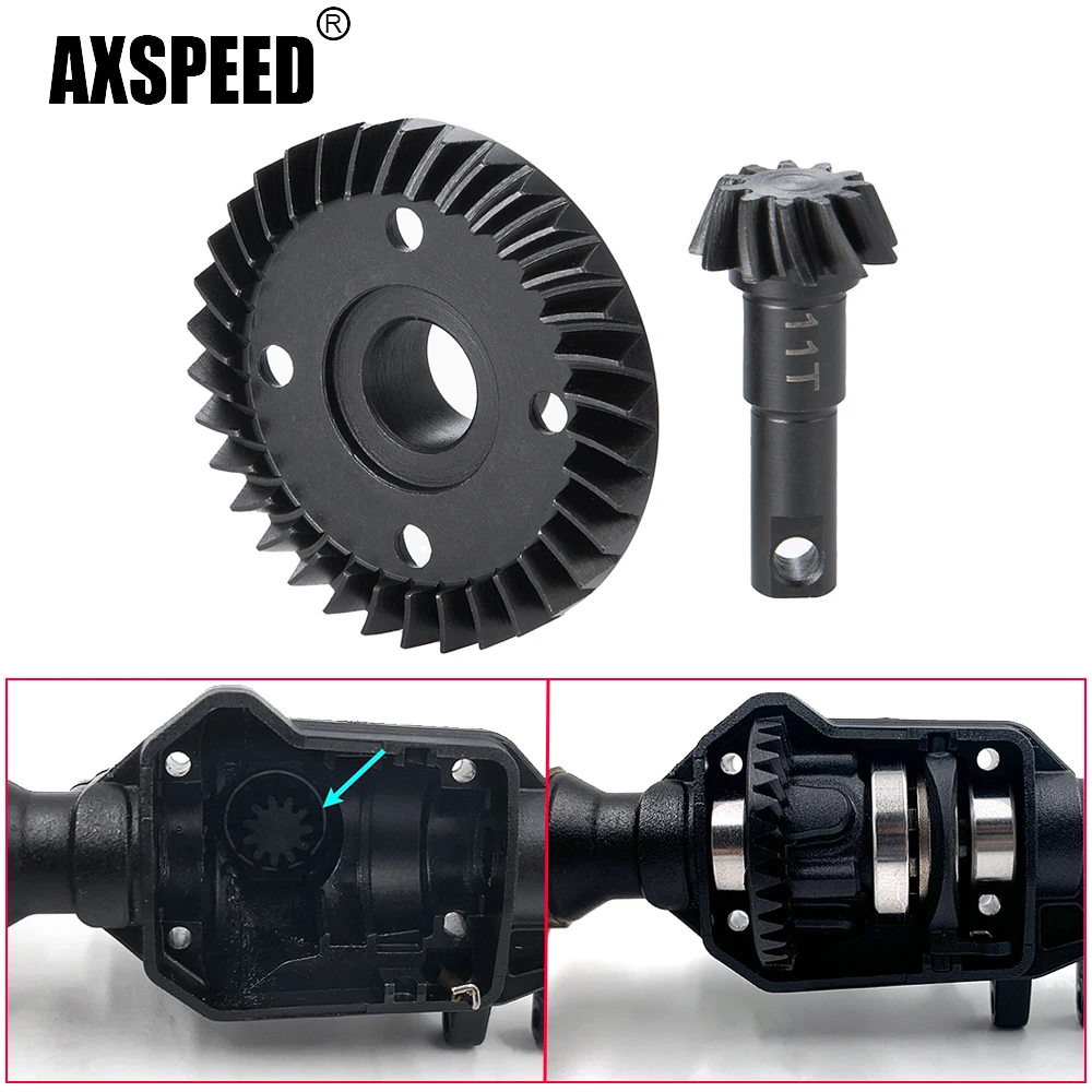 AXSPEED Steel Helical Bevel Axle Gear Set for 1/10 RC Car Truck Upgrade