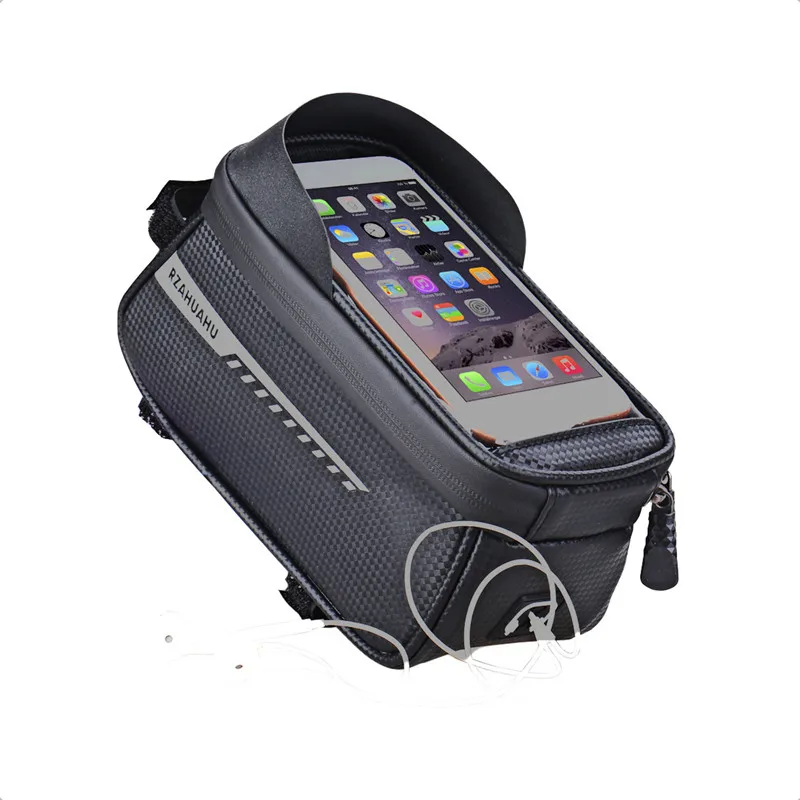 Bicycle Front Beam Bag Front Tube Cycling Bag Waterproof Phone Case Holder Touchscreen Saddle Accessories