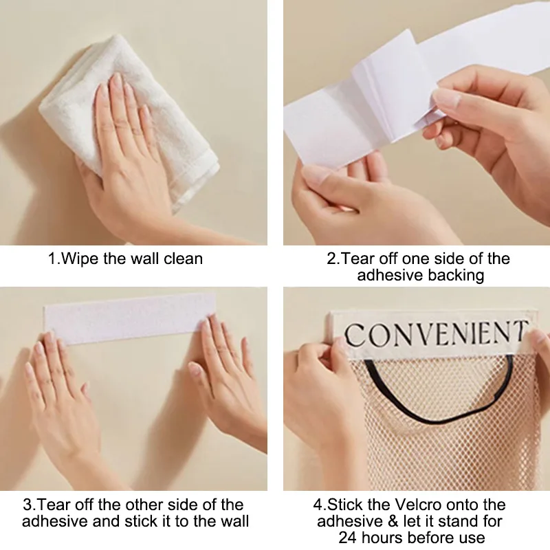 Wall Mount Mesh Storage Bag Garbage Bags Holder Plastic Shopping Bags Dispenser Sundries Bag Net Storage Grocery Bag Organizer