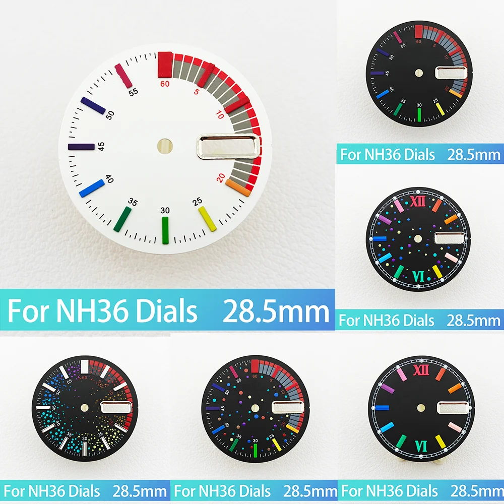 Rainbow Colored Dial with Weekly Calendar Window - 28.5mm Watch Accessory