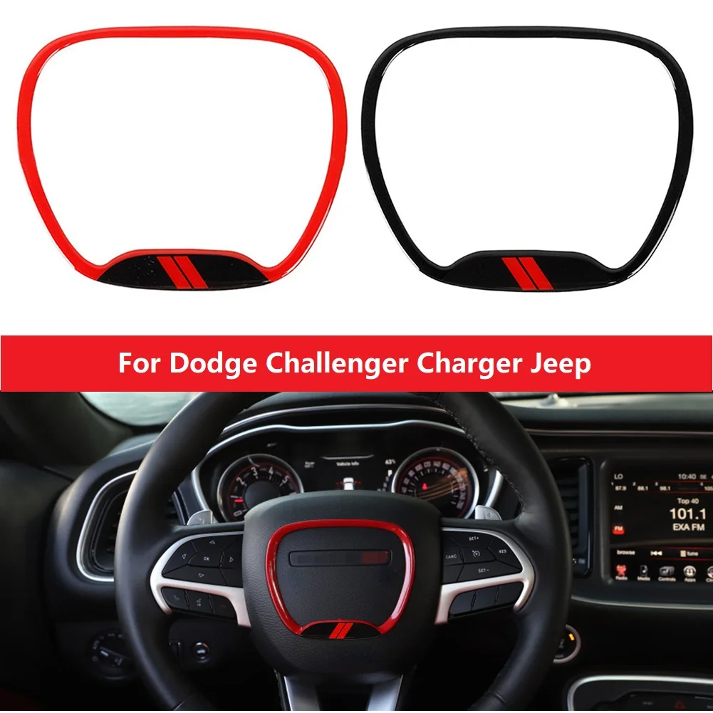 

Steering Wheel Central Ring Trim Cover For Dodge Challenger Charger Jeeps Grand Cherokee SRT8 2015-2020 Car Interior Accessories